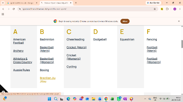 Brazilian Jiu-Jitsu listed under B in Sport Clubs
